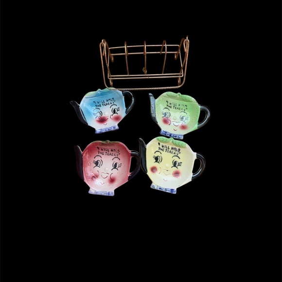 PUROLATOR SHIPPING: Vintage Teabag Holder Set with Caddy - Picture 2 of 2